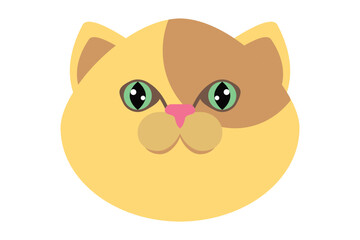 Cute Cat Flat Sticker Design
