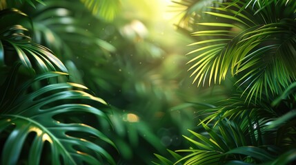 Palm leaves background