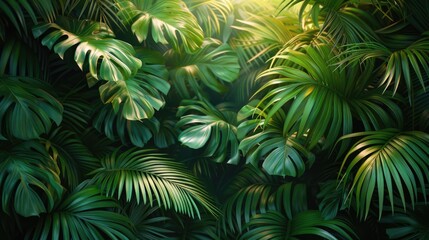 Palm leaves background