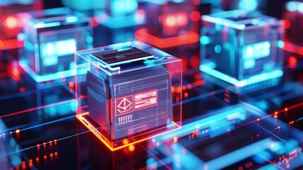 This image depicts a world where traditional paper ballots have been rep by secure and verifiable digital ballots thanks to blockchain technology.