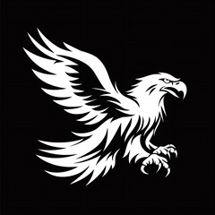 Fototapeta premium Majestic eagle talon silhouette, designed for dominating sports team logos, perfect for combat sports wear and accessories