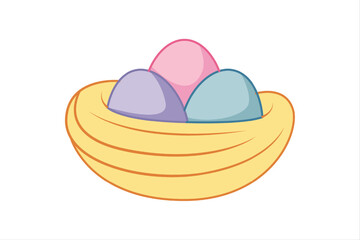 Easter Day Flat Sticker Design