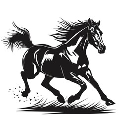 Spirited colt gallop silhouette, tailored for youthful sports team logos, perfect for junior sports leagues and school teams