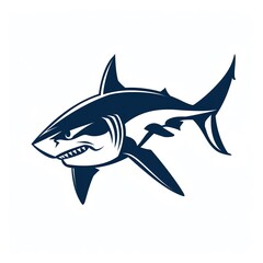 Fototapeta premium Swift silhouette of a shark, crafted for aquatic sports team logos, perfect for swim team caps and beach gear