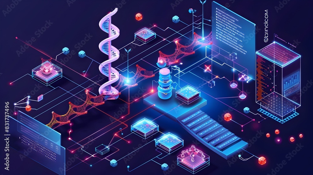 Poster bioinformatics pipelines analyzing genetic data with advanced digital workflows and cutting edge