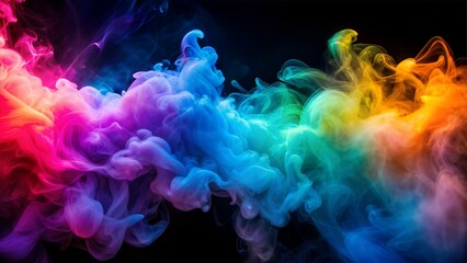 Obraz premium Super Slow Motion Shot of Atmospheric Neon Smoke Abstract Color Background at 1000fps
