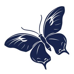 Graceful butterfly flutter silhouette, perfect for lightweight sports team logos, suitable for gymnastics team apparel