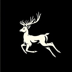 Graceful deer leap silhouette, perfect for cross,country team logos, applicable on track uniforms and fan merchandise