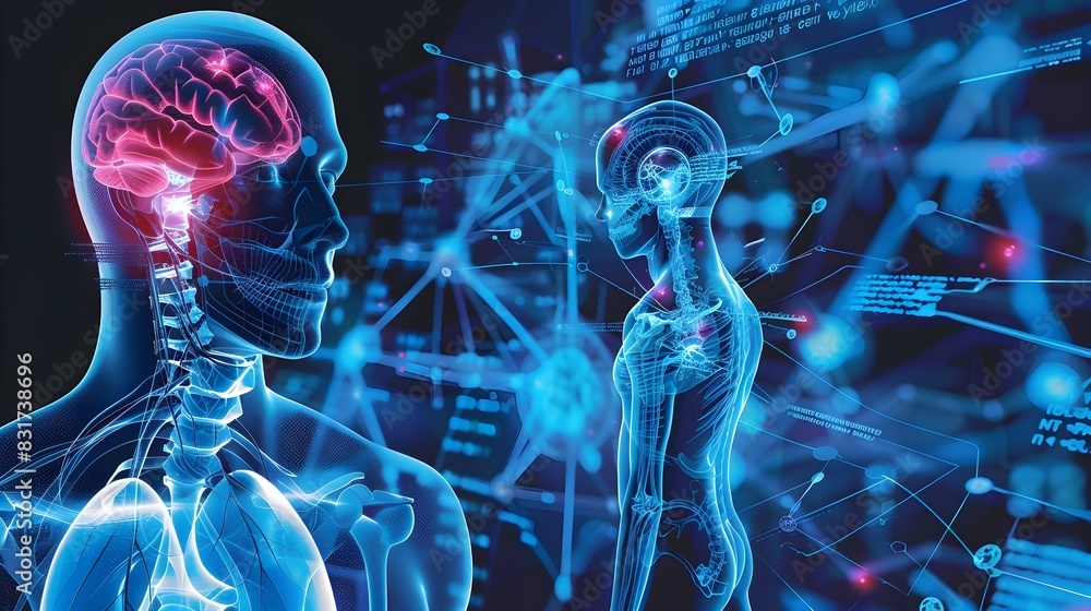 Aufkleber neurotechnology visualizing the intersection of brain and digital innovation