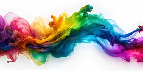Abstract ink wave flowing in vibrant colors generated
