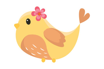 Cute Bird Flat Sticker Design