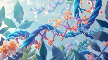 Captivating Digital Artwork Depicting the Essence of Genetic and Discovery