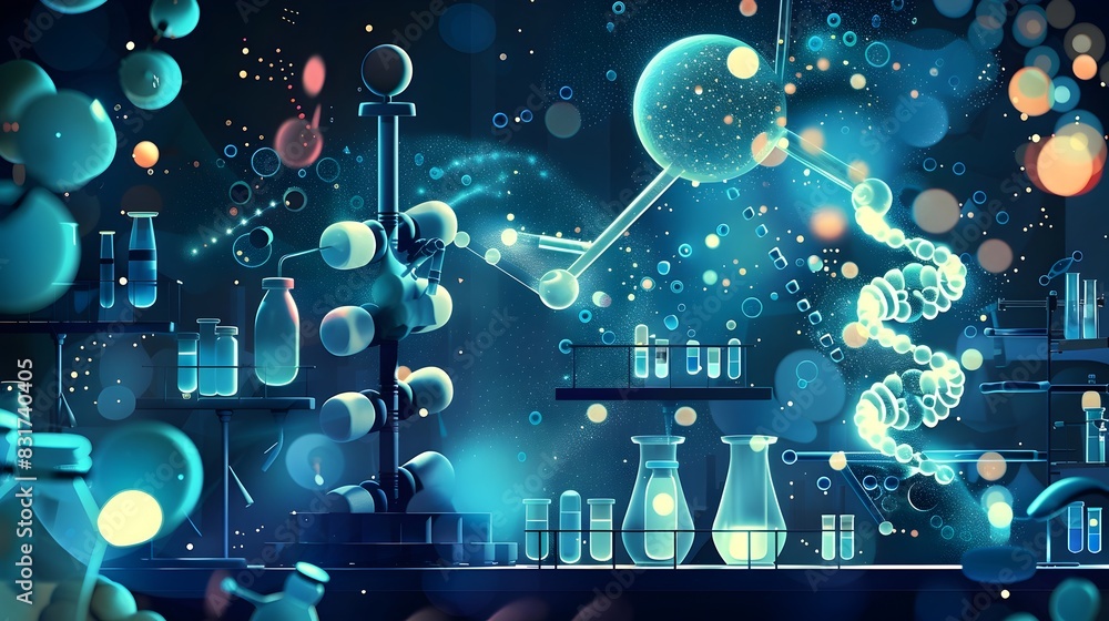 Wall mural Visualizing the Future of Biotechnology Scientific Advancements and Possibilities