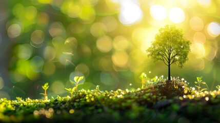 A virtual tree grows larger and more vibrant as a child correctly answers questions on environmental science guided by the AI companion.