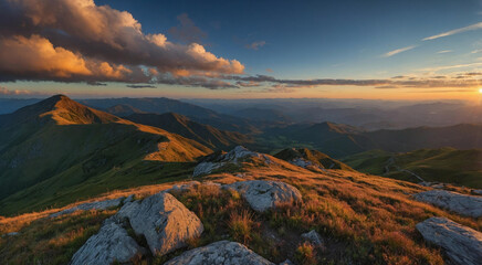 Majestic mountain landscape background hiking travel adventure