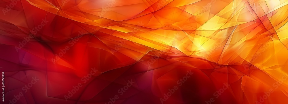 Poster colorful abstract design with geometric shapes and gradients background, overlapping red color abstr