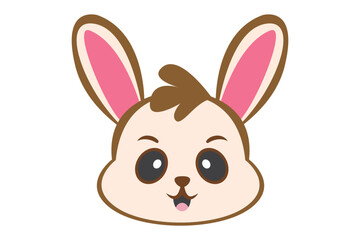 Cute Bunny Flat Sticker Design