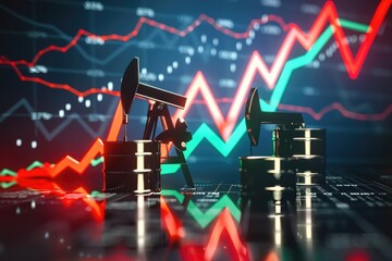 Oil prices per barrel dynamics, analyzing fluctuations in the rise and fall of energy markets, understanding the factors driving changes in oil prices for economic insights and investment strategies