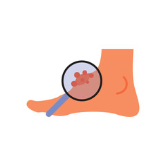 Leg edema, diabetes and foot, leg swelling vector icon, vector graphics