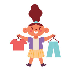 girl with donating things and charity