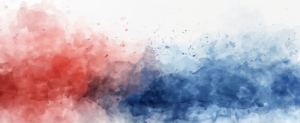 Obraz premium Abstract Watercolor Red, White, and Blue Background for Vector Presentation Design. Ideal for Commercial Use in Patriotic and Artistic Projects