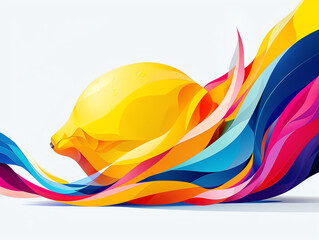 Naklejka premium Lemon solid isolated white background