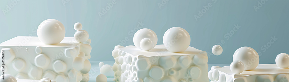 Poster minimalist 3d isometric product presentation with space for text integration