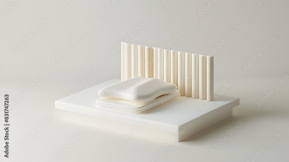 Poster detailed 3d isometric layout for product display with a text input area