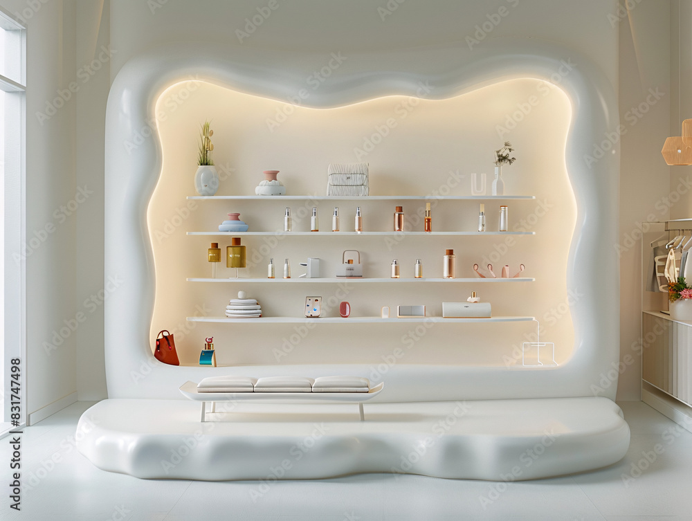 Poster sleek 3d isometric product display with an area for customizable text