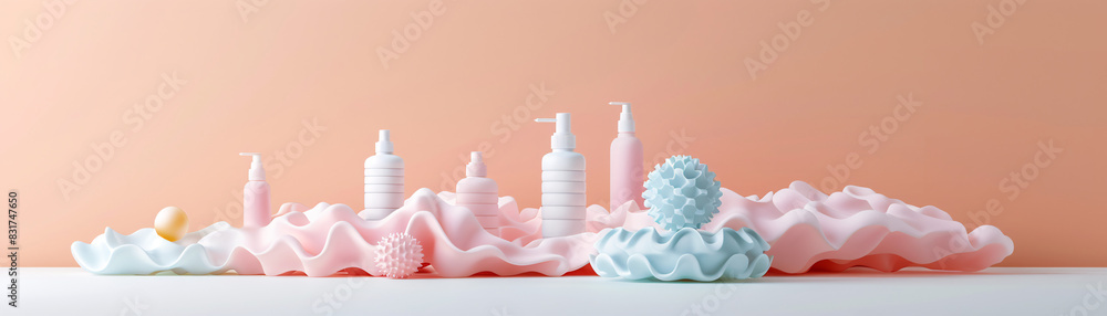Poster high-resolution 3d isometric product display with editable text area