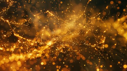 Naklejka premium In a highly charged environment particles burst and form intricate connections laying the foundation for a resilient blockchain network.