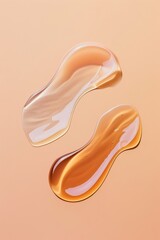 Fototapeta premium Cream and Lotion Swatches on Plain Background Cosmetic Inspiration
