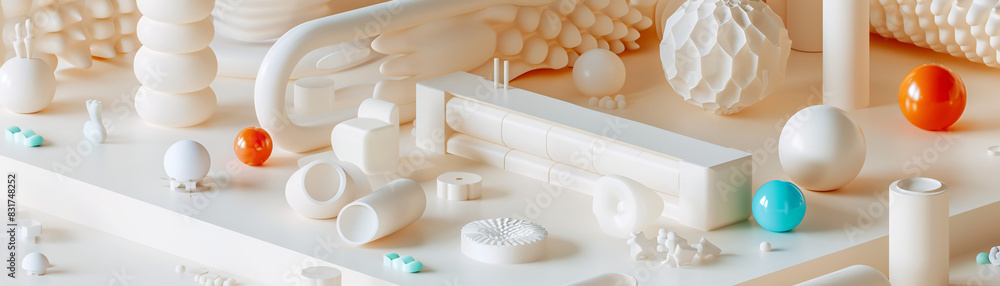 Aufkleber eye-catching 3d isometric product layout with a space reserved for text