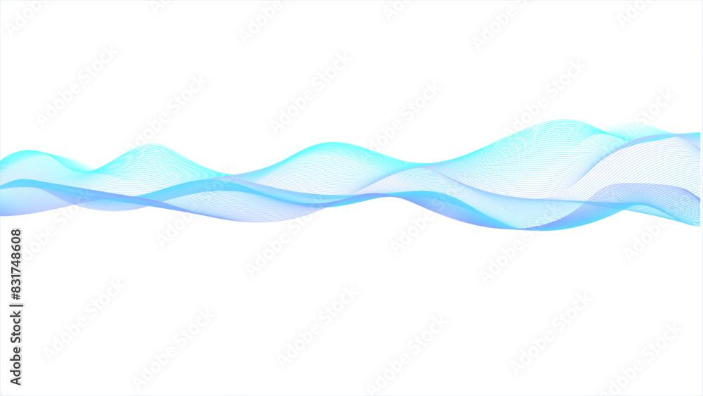 Canvas Prints abstract blue wave lines on transparent background. abstract blue wave lines pattern for banner, wal