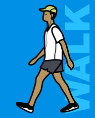 People walk. Sport. Walking. Man