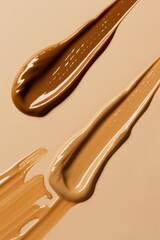 Obraz premium Cream and Lotion Swatches on Plain Background Cosmetic Inspiration