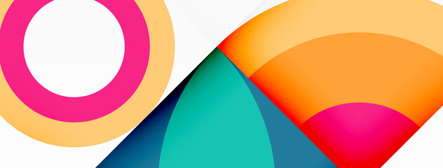 Obraz premium Circles and petals. Geometric beautiful abstract minimal template for Wallpaper, Banner, Background, Card, Book Illustration, landing page