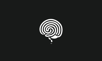 Metaphysics logo icon. shilloute Brain spiral white background