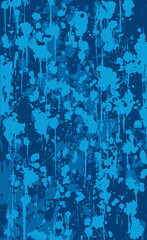 Blue grunge style background. Vector texture of paint, streaks, blotches