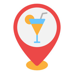 Illustration of Bar Location design Flat Icon