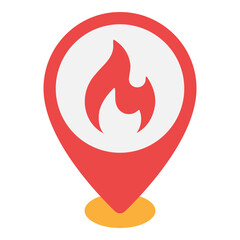 Illustration of Firefighter Location design Flat Icon
