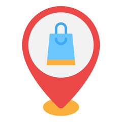 Illustration of Shopping Area Location design Flat Icon