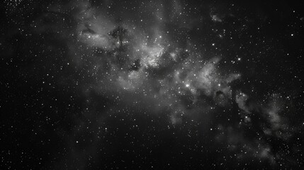 Black white space background. Abstract background illustration with our galaxy in cosmos. Nebula galaxy black background