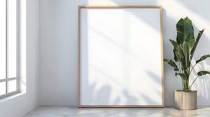 window in a room,
Empty Framed Canvas for Mockups