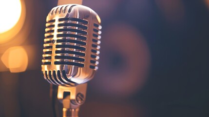 An old-fashioned broadcasting microphone
