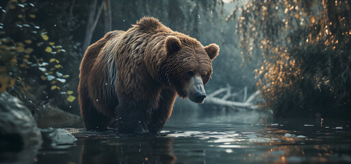 a cinematic and Dramatic portrait image for bear