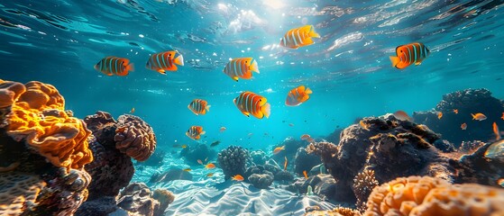 Fishes in the clear sea water