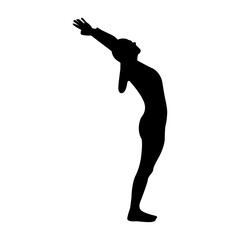 Fototapeta premium A Slim Beautiful Woman Doing Yoga At home vector silhouette, white background