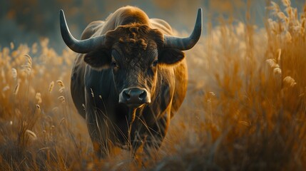 a cinematic and Dramatic portrait image for bull