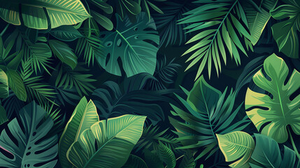 natural green tropical foliage background